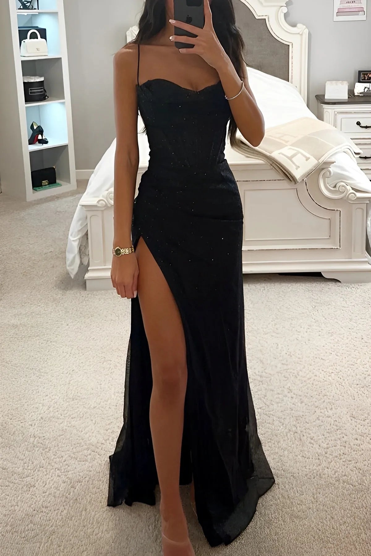 Women’s Formal Evening Maxi Cocktail Dress with Corset