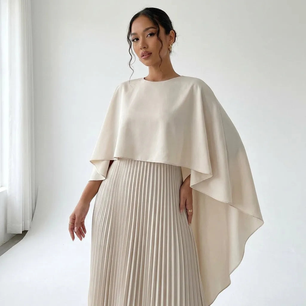 Women's Formal Evening Maxi Wedding Guest Dress with High Neck