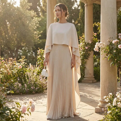 Women's Formal Evening Maxi Wedding Guest Dress with High Neck