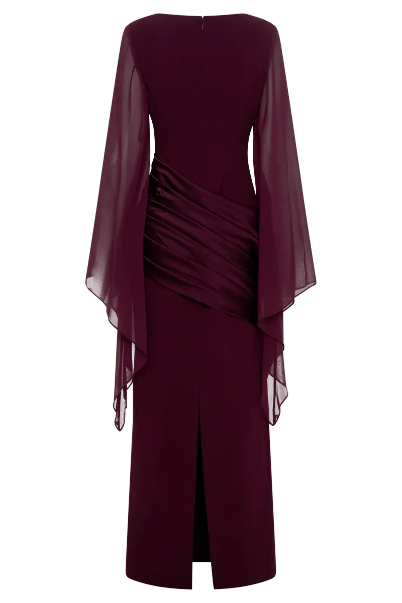 Women's Formal Evening Maxi Wedding Guest Dress with Ruched