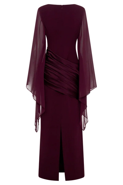 Women's Formal Evening Maxi Wedding Guest Dress with Ruched