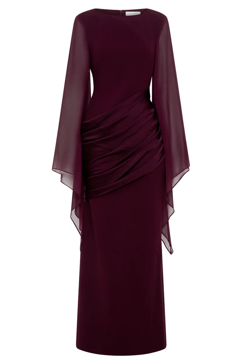 Women's Formal Evening Maxi Wedding Guest Dress with Ruched