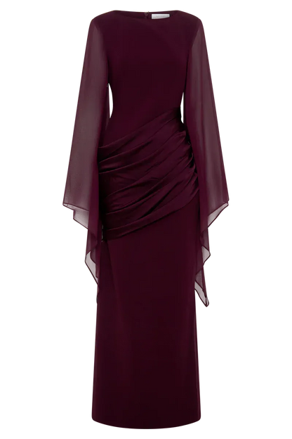 Women's Formal Evening Maxi Wedding Guest Dress with Ruched