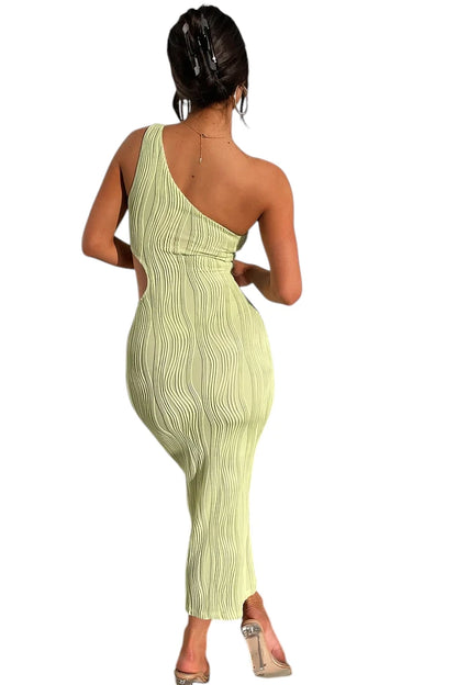 Women's Formal Evening Midi Wedding Guest Dress with Cut Out