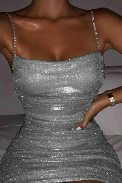 Women’s Formal Evening Mini Cocktail Dress with Ruched