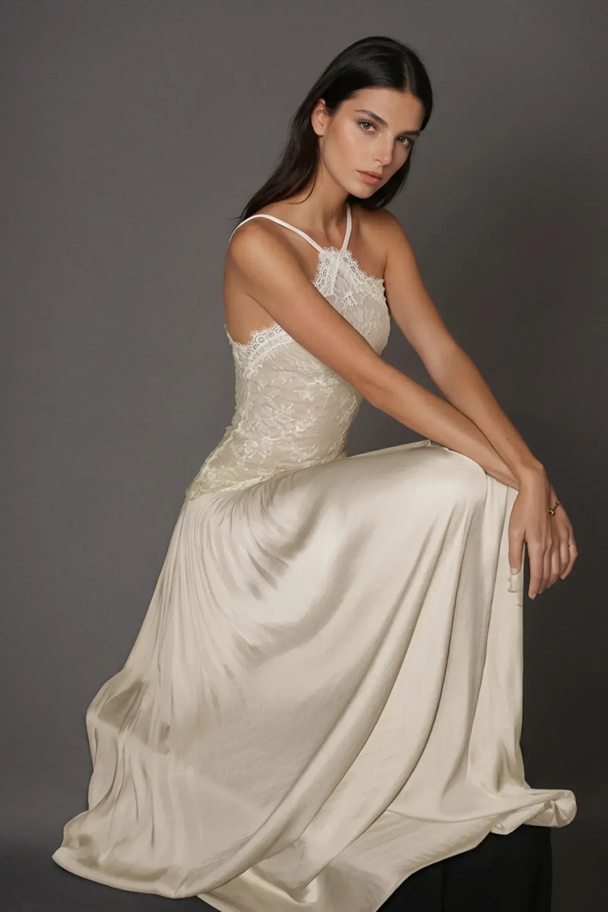 Women's Formal Floral Maxi Wedding Guest Dress with Halter Neck