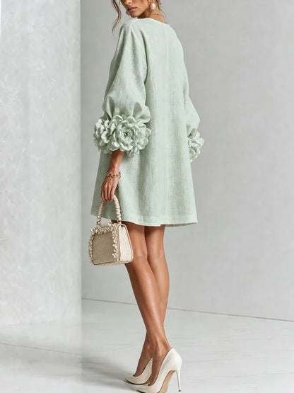 Women's Formal Lightweight Mini Cocktail Dress with Button-Up