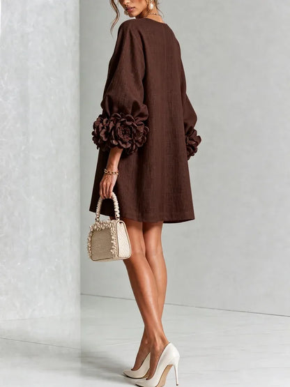 Women's Formal Lightweight Mini Cocktail Dress with Button-Up