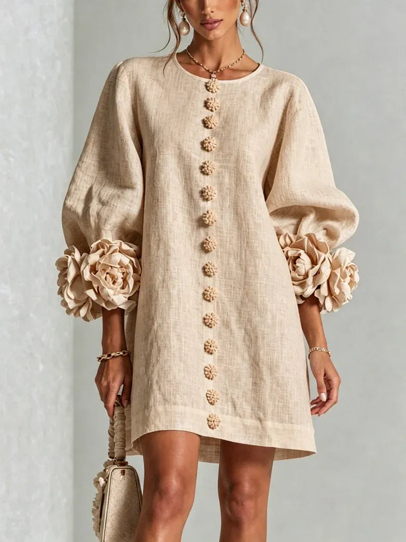 Women's Formal Lightweight Mini Cocktail Dress with Button-Up