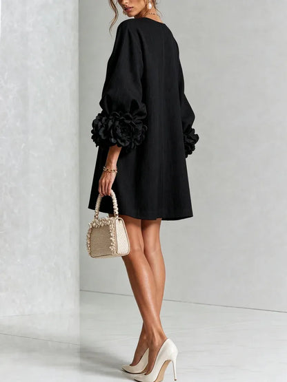 Women's Formal Lightweight Mini Cocktail Dress with Button-Up