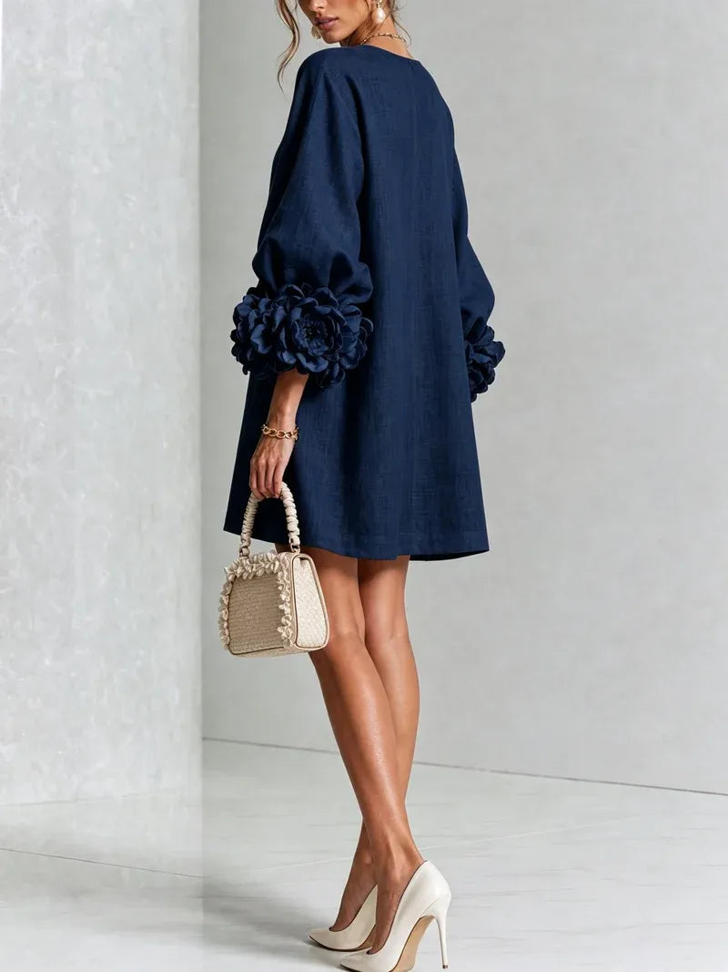 Women's Formal Lightweight Mini Cocktail Dress with Button-Up
