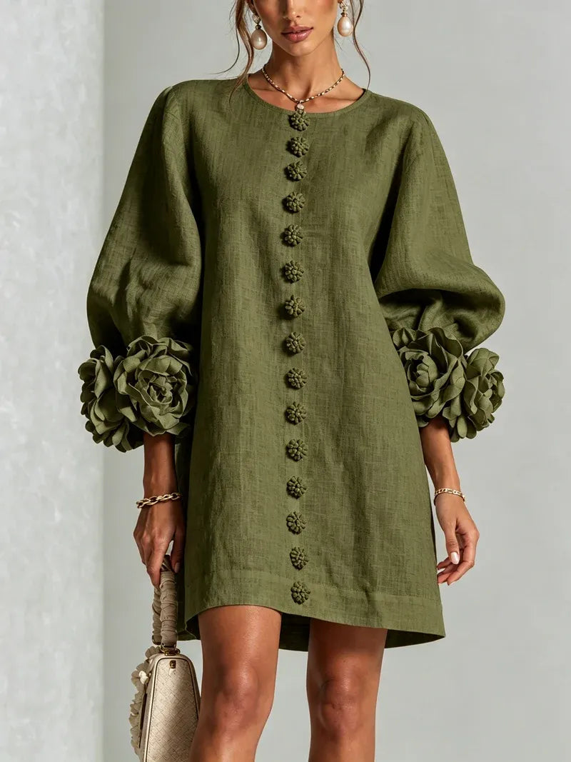 Women's Formal Lightweight Mini Cocktail Dress with Button-Up