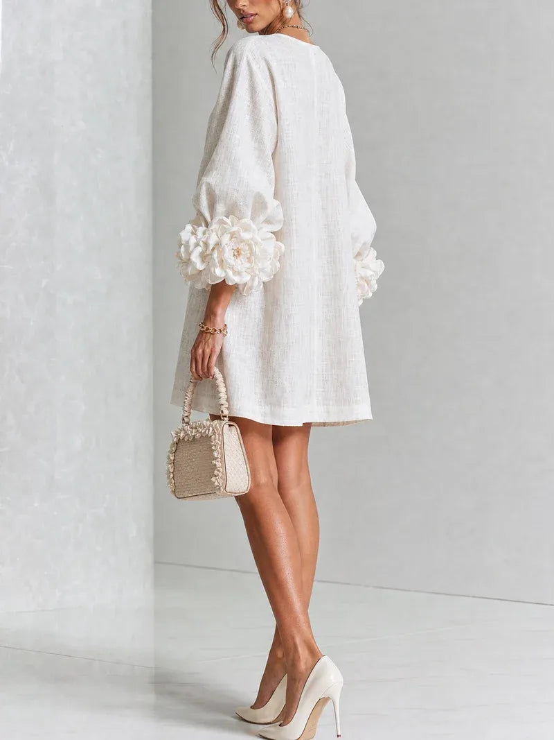 Women's Formal Lightweight Mini Cocktail Dress with Button-Up