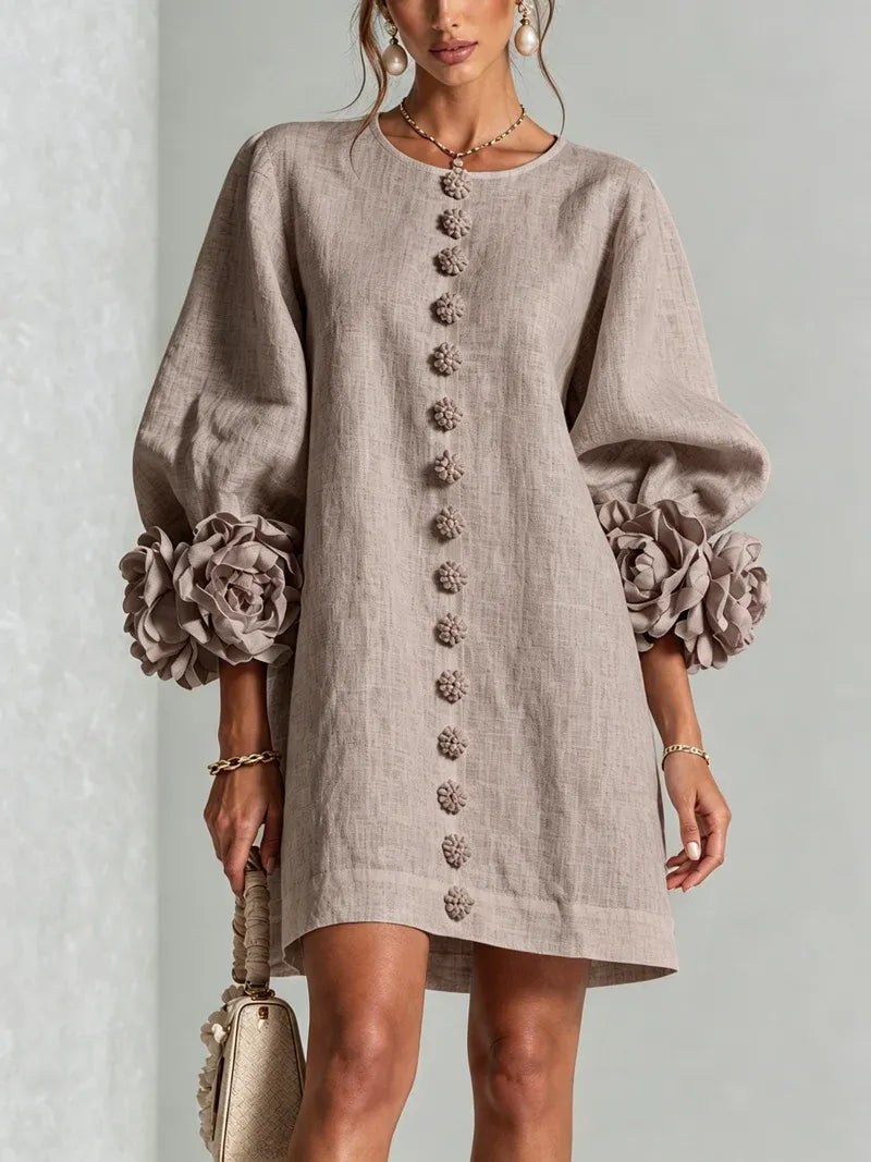 Women's Formal Lightweight Mini Cocktail Dress with Button-Up