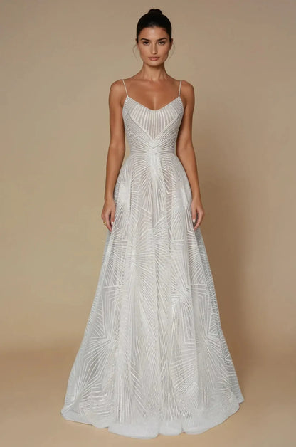 Women's Formal Maxi Cocktail Dress with Spaghetti Strap