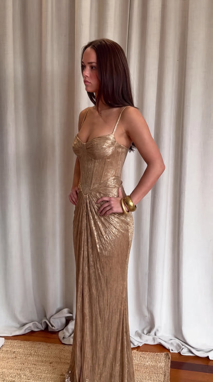 Women's Formal Corset Maxi Cocktail Dress with Sweetheart Neckline