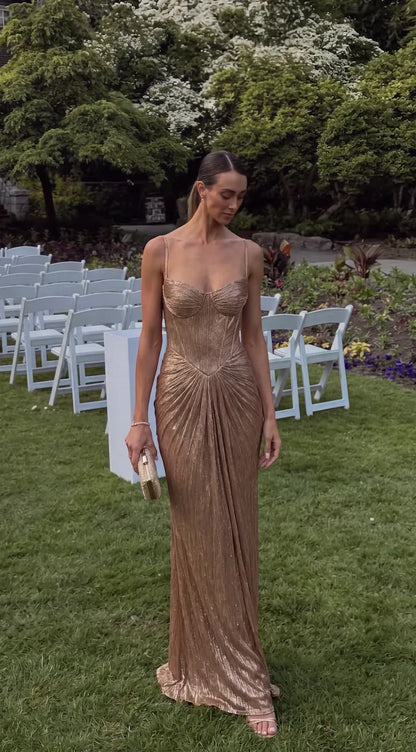 Women's Formal Corset Maxi Cocktail Dress with Sweetheart Neckline