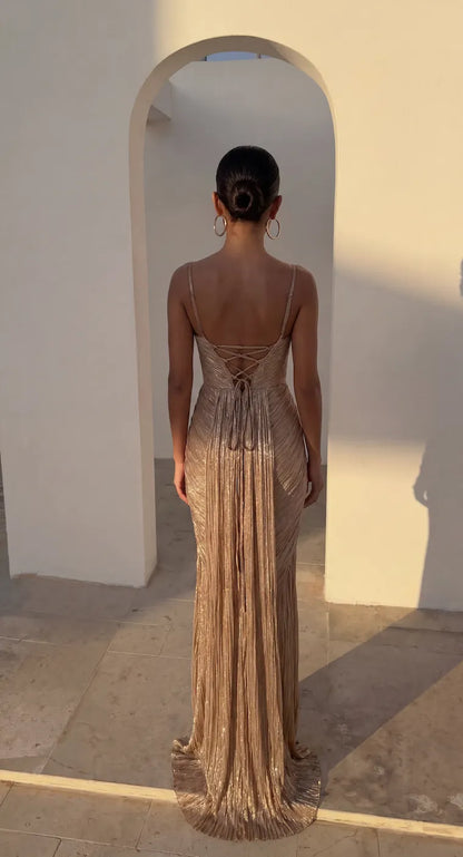 Women's Formal Corset Maxi Cocktail Dress with Sweetheart Neckline