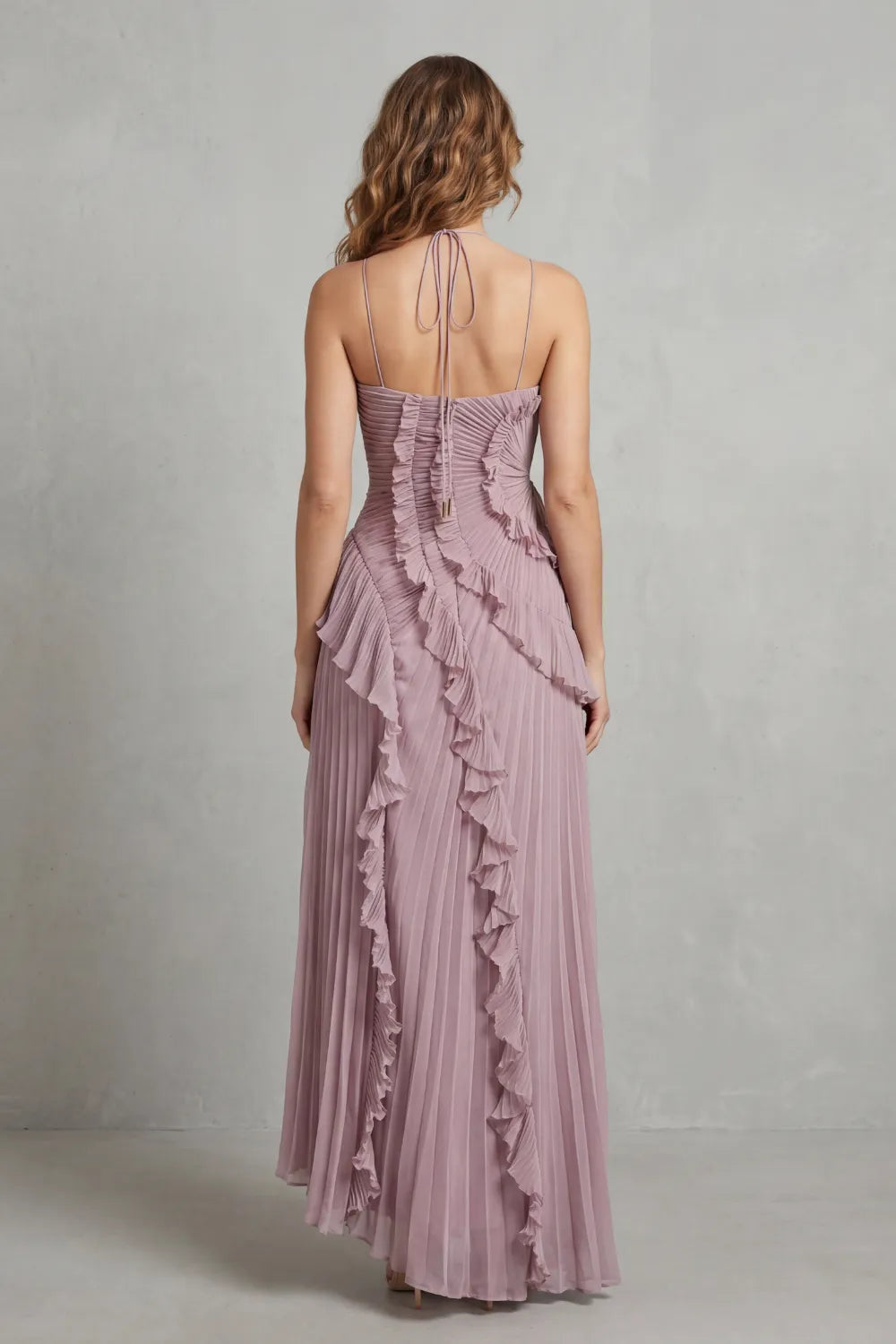 Women's Formal Party Maxi Wedding Guest Dress with Halter Neck