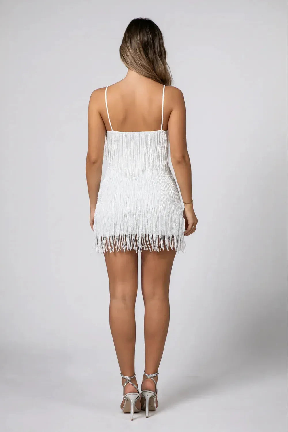 Women’s Formal Party Mini Cocktail Dress with Fringe