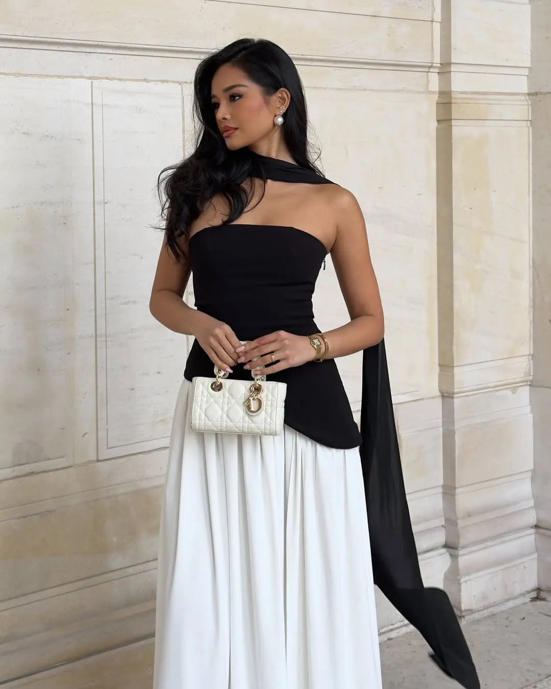 Women’s Formal Strapless Maxi Wedding Guest Dress with Slit