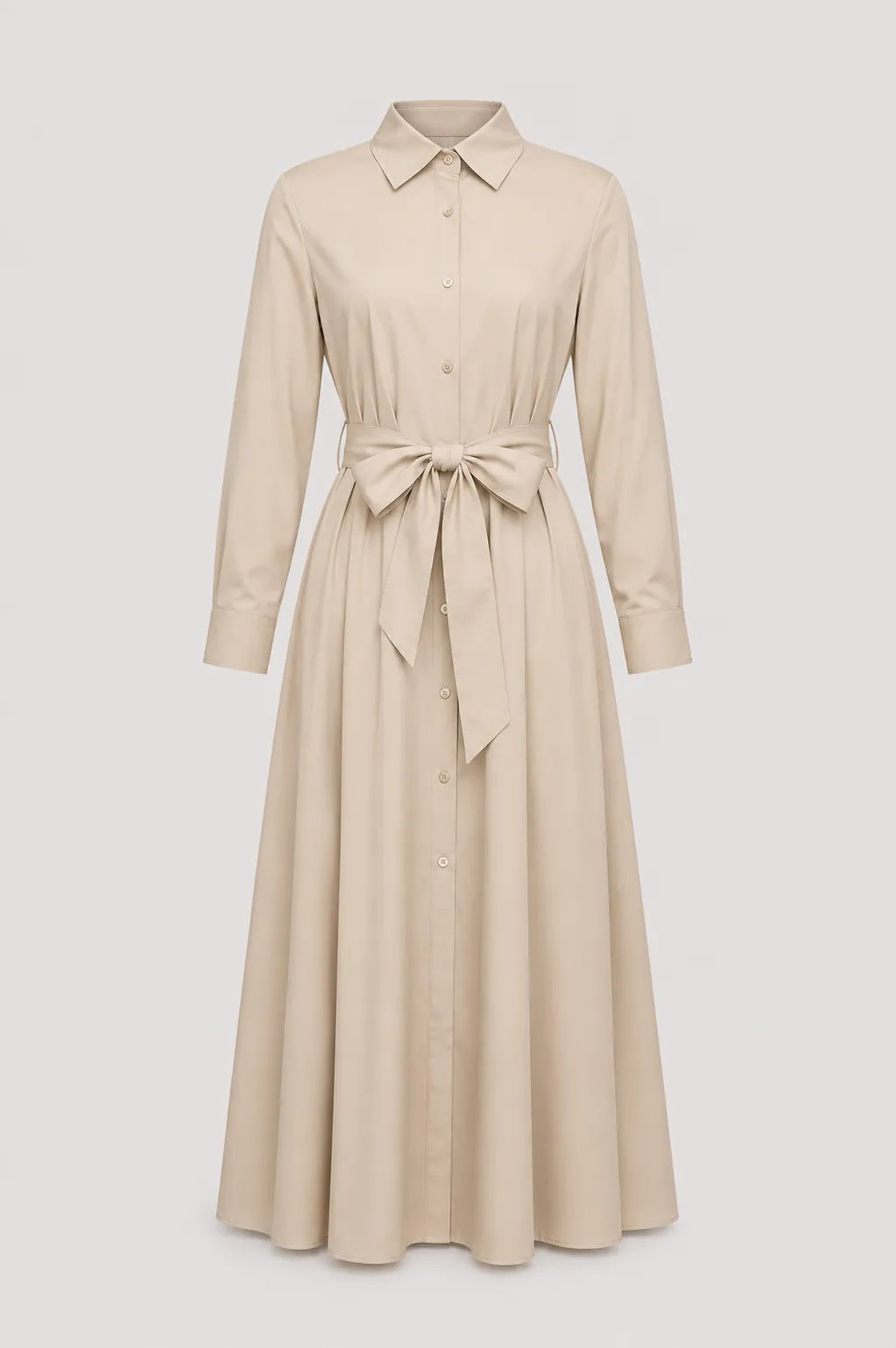 Women's Party A-Line Midi Wedding Guest Dress with Long Sleeve