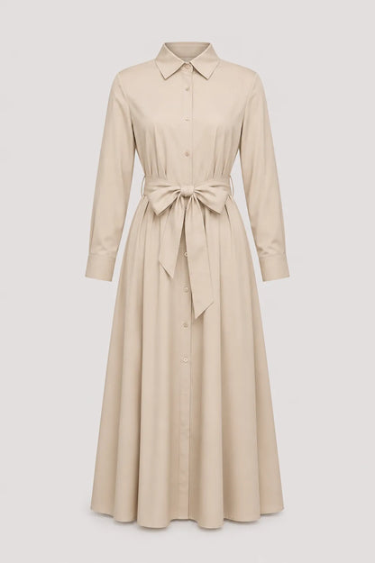 Women's Party A-Line Midi Wedding Guest Dress with Long Sleeve