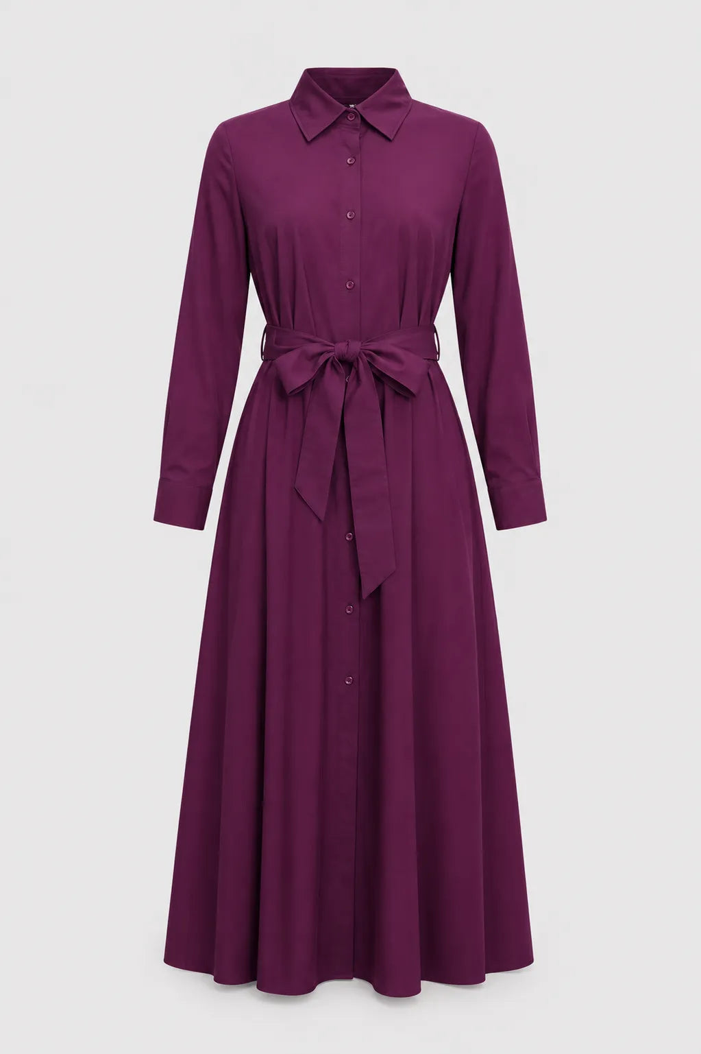 Women's Party A-Line Midi Wedding Guest Dress with Long Sleeve