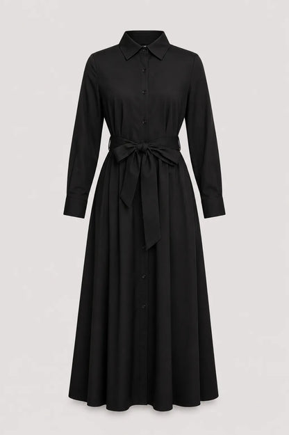 Women's Party A-Line Midi Wedding Guest Dress with Long Sleeve