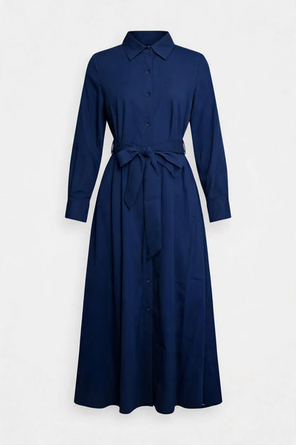Women's Party A-Line Midi Wedding Guest Dress with Long Sleeve