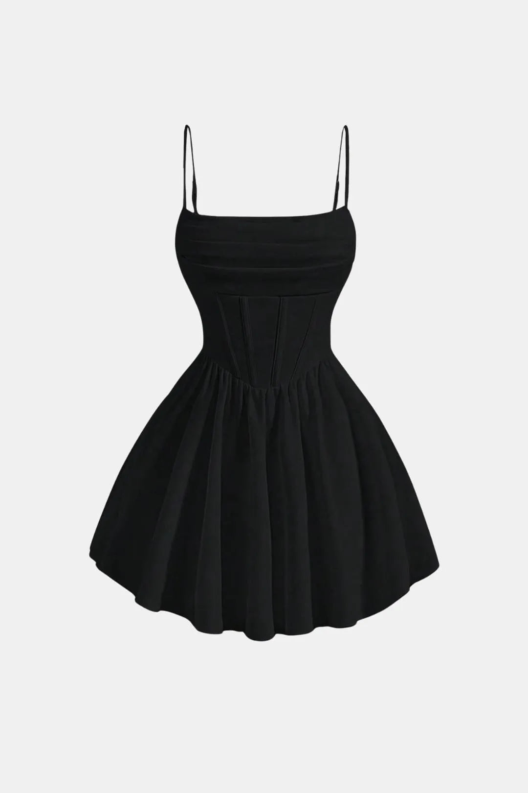 Women’s Ruched Spaghetti Strap Mini Cocktail Dress with Fit and Flare