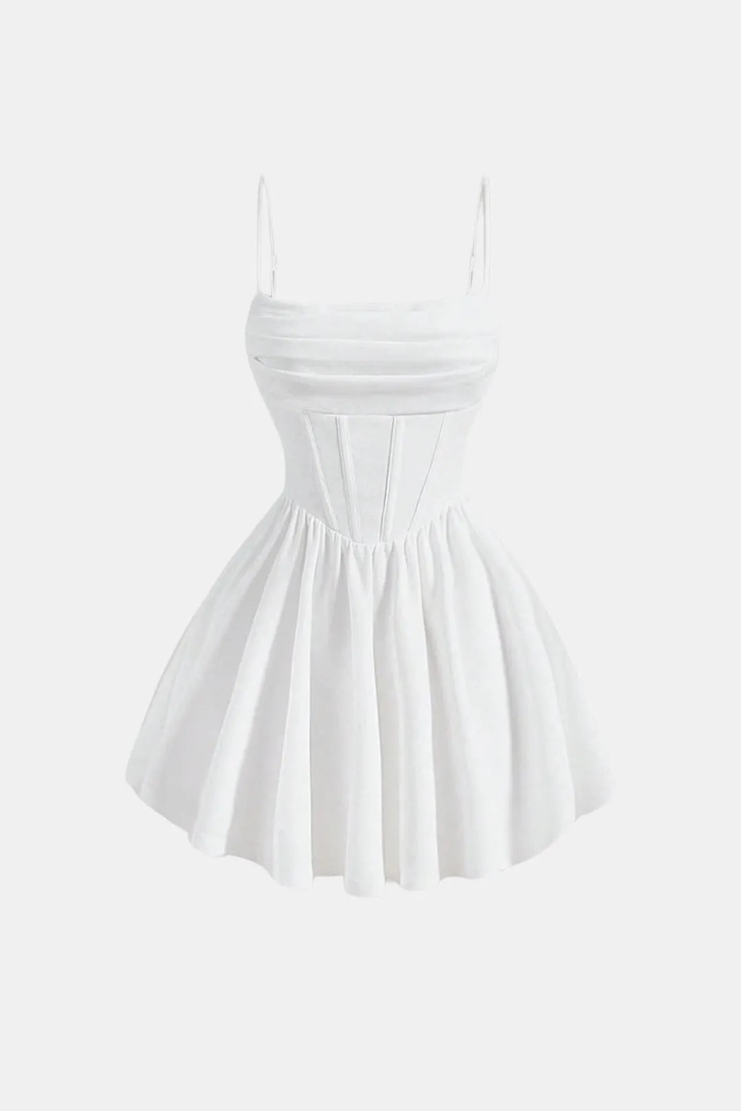 Women’s Ruched Spaghetti Strap Mini Cocktail Dress with Fit and Flare