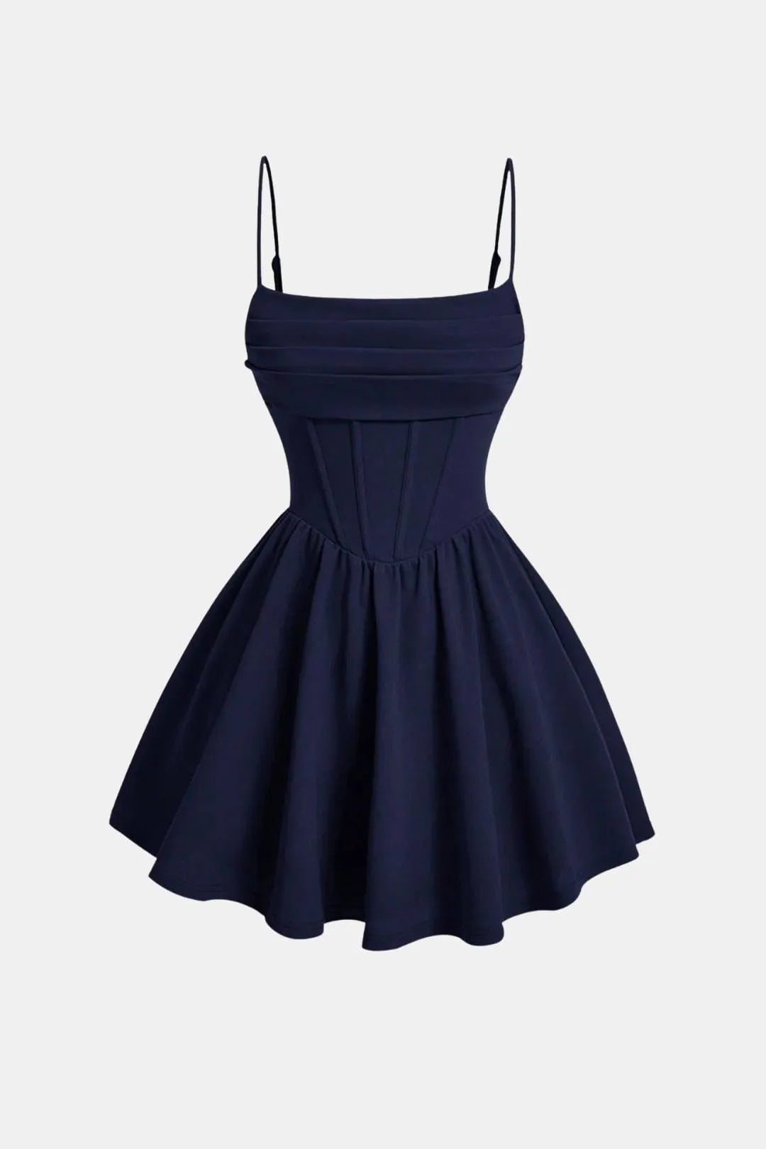 Women’s Ruched Spaghetti Strap Mini Cocktail Dress with Fit and Flare