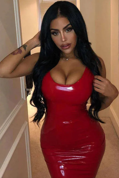 Women's Sexy Party Mini Cocktail Dress with Scoop Neck