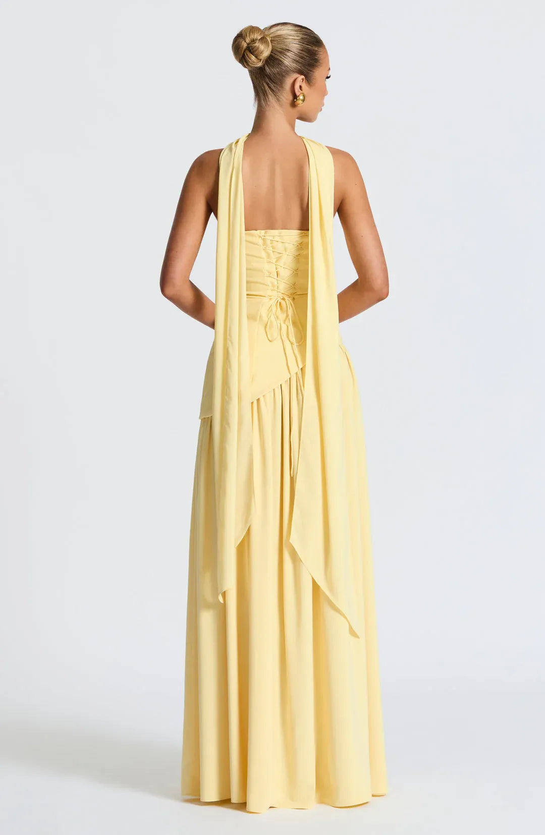 Women's Strapless Elegant Maxi Wedding Guest Dress with Slit
