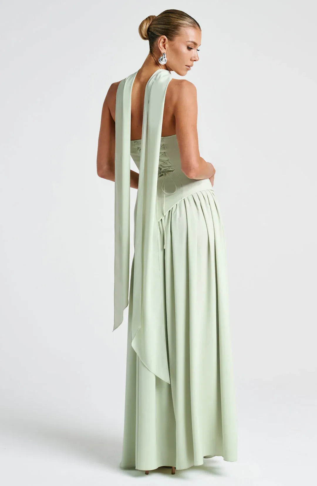 Women's Strapless Elegant Maxi Wedding Guest Dress with Slit