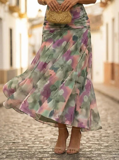 Women's Elegant Formal Maxi Wedding Guest Dress with Off Shoulder Neckline